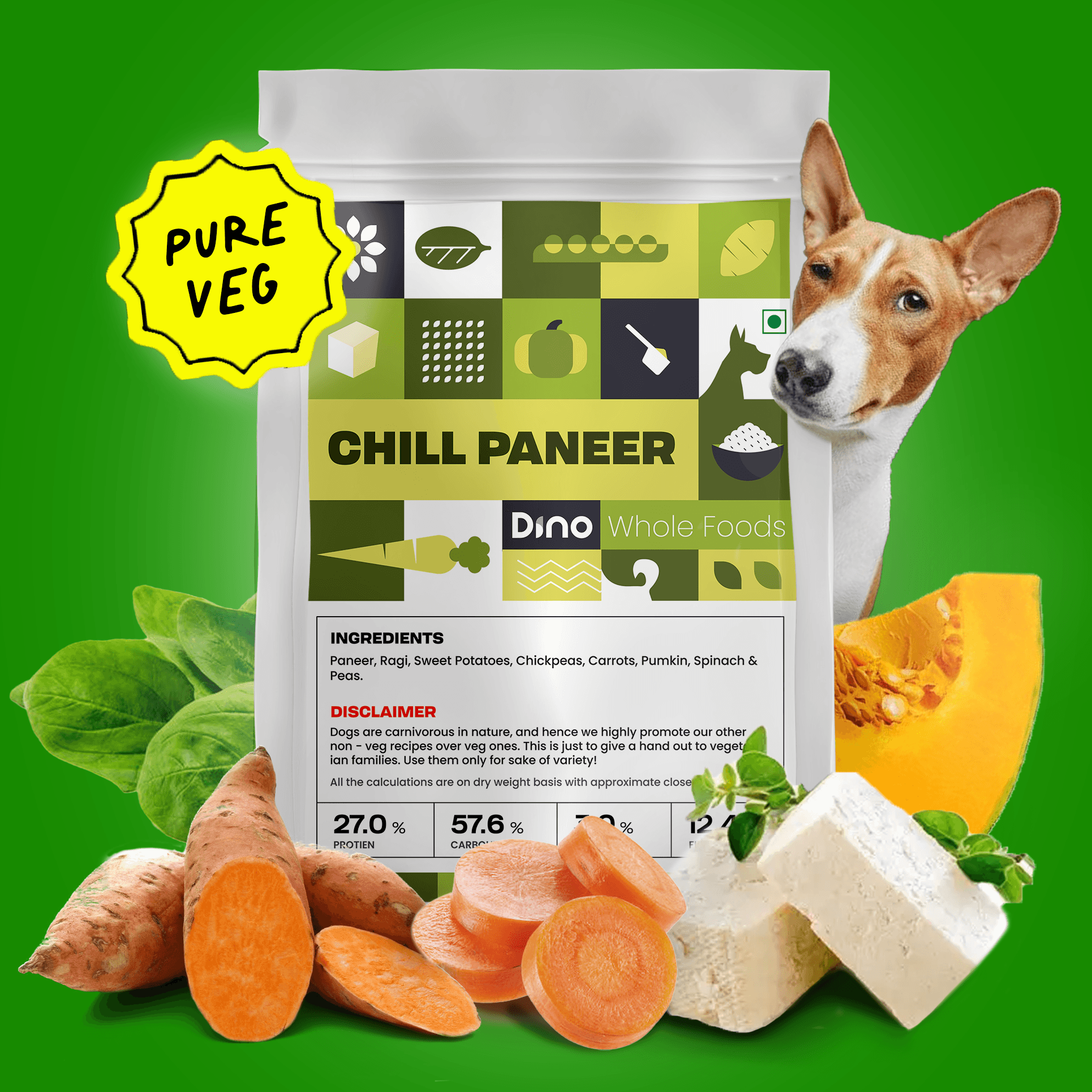 Chill Paneer - Complete Balanced dog food meals for fussy eaters and sensitive stomachs